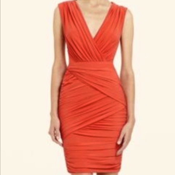 BCBGMaxAzria Dresses & Skirts - BCBG Maxazria Dress Size XS Lou Dress Poppy. NWT Open Back Ruched